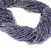 Natural Iolite Faceted Round Beads Strand Length 14 Inches and Size 3mm approx.
